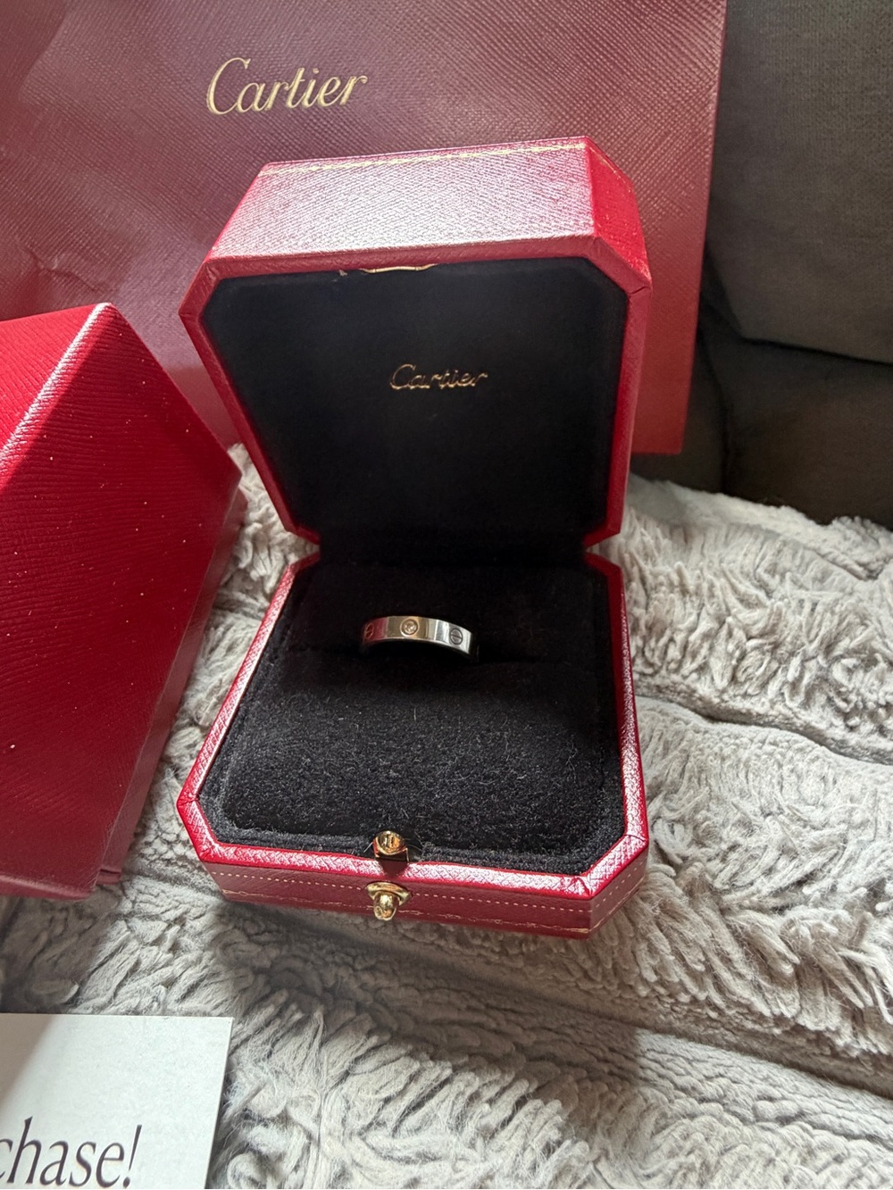 Authentic Cartier white gold love ring with 1 diamond - Picture 2 of 4